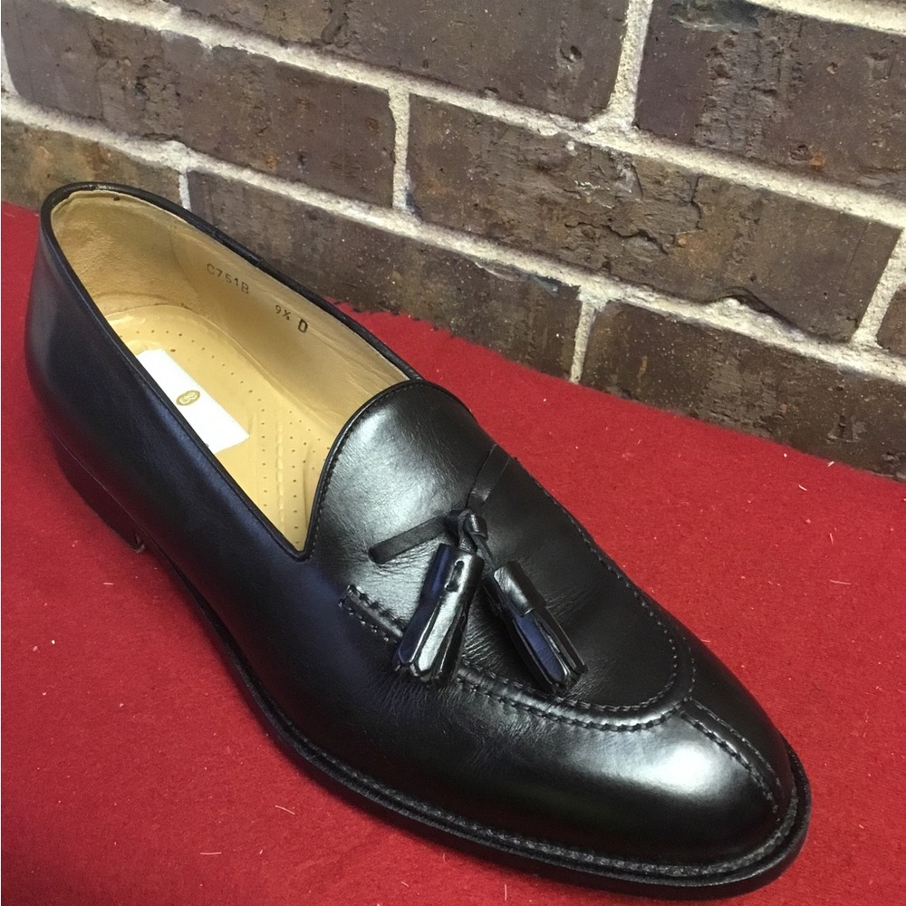 bill blass Black Leather Tassel Loafer